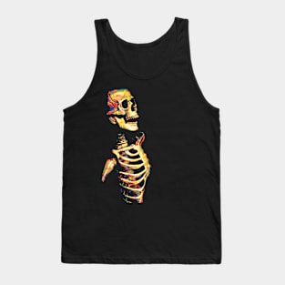 Creepy Screaming Painted Skeleton Tank Top